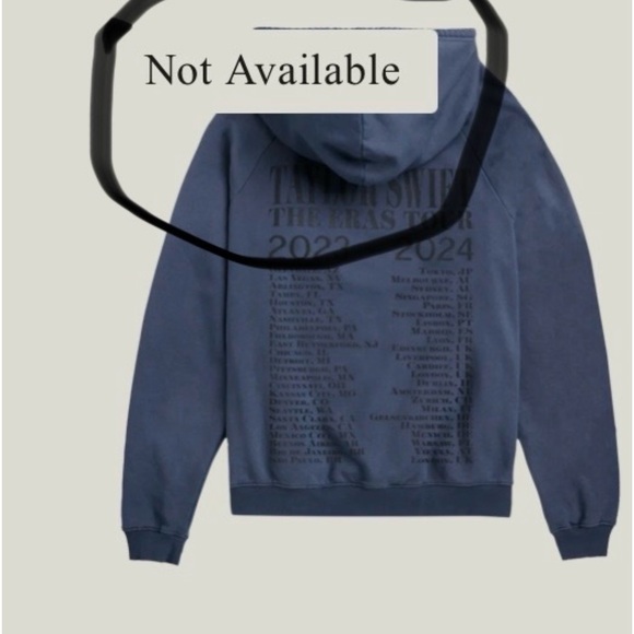 BRAND NEW IN BAG Taylor Swift The Eras Tour Iconic Washed Blue Hoodie - Picture 3 of 7